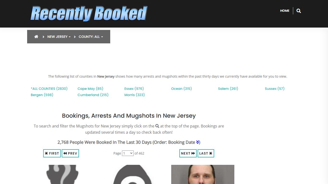 Bookings, Arrests and Mugshots in Cape May County, New Jersey