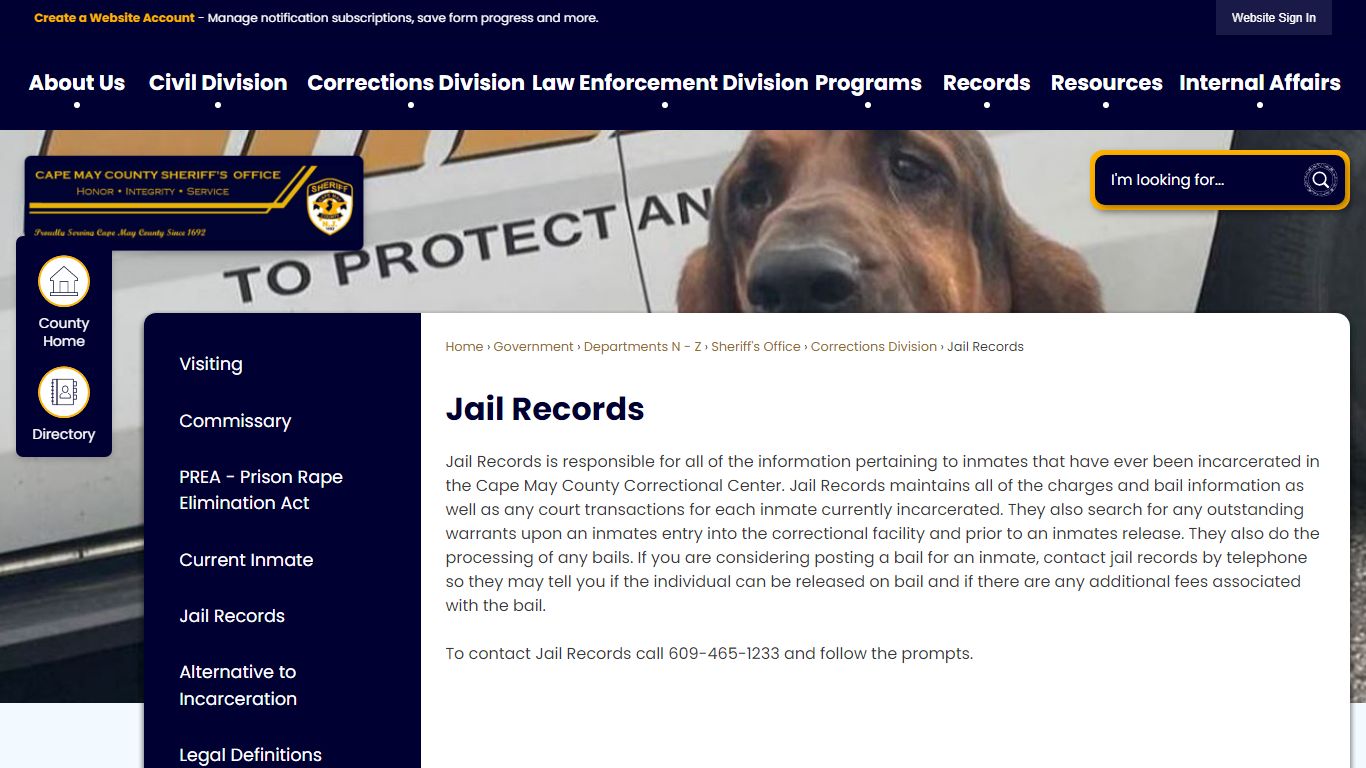 Jail Records | Cape May County, NJ - Official Website