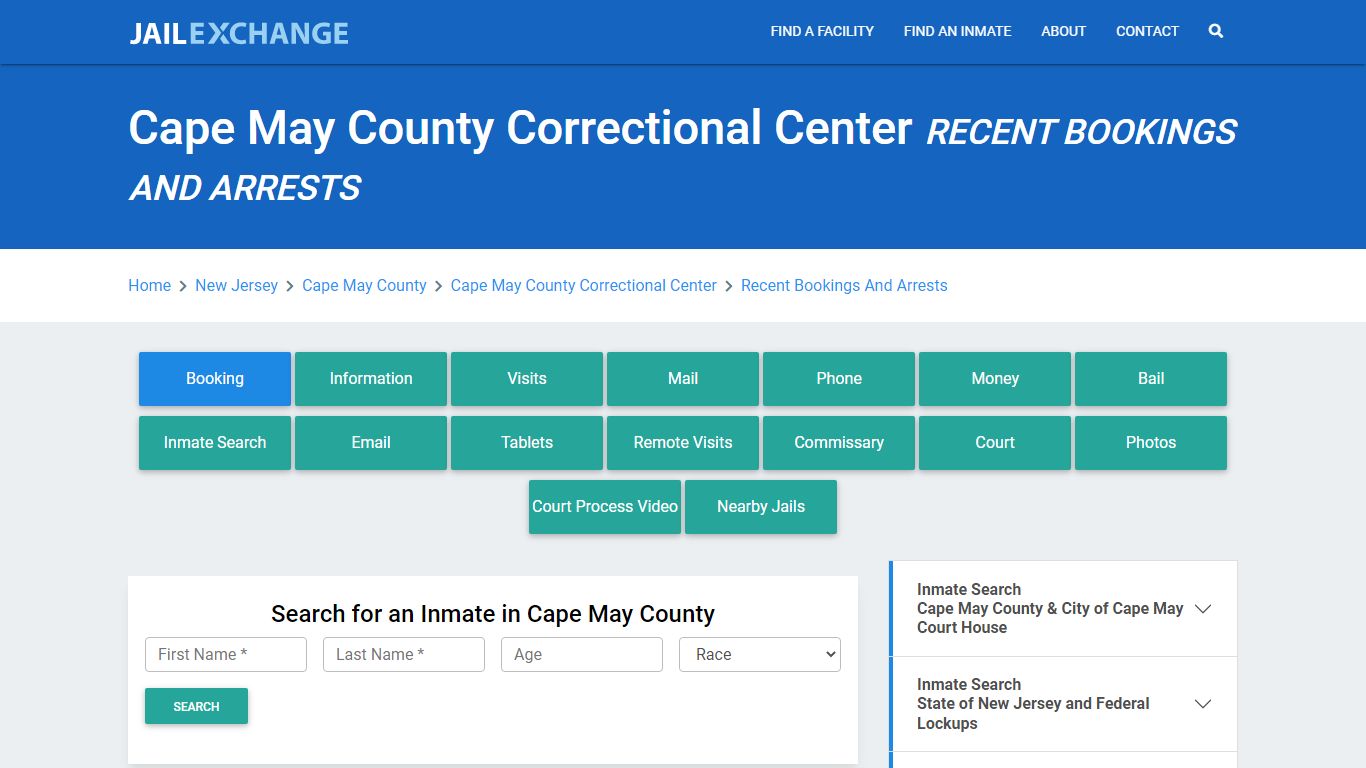 Cape May County Correctional Center Recent Bookings And Arrests